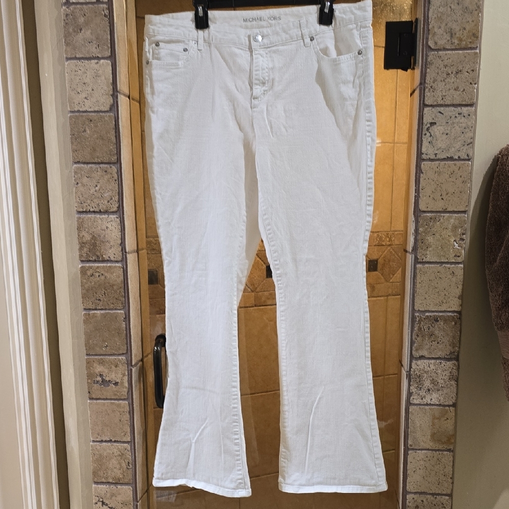 Michael Kors Cream Flared Trousers
